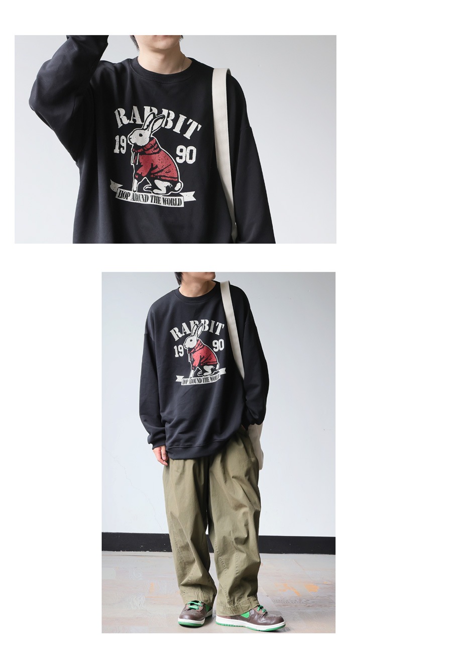 アニマル カレッジロゴ 裏毛トレーナー メンズ 送料無料・メール便不可