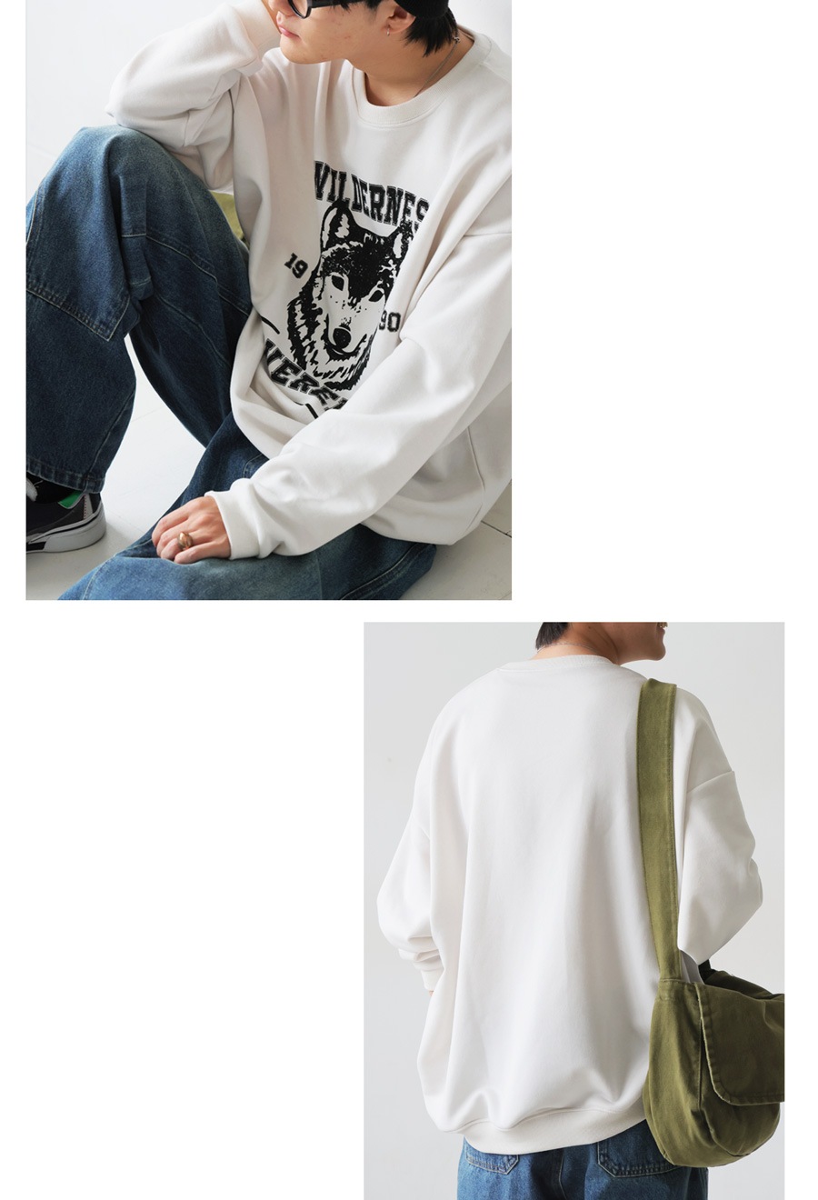 アニマル カレッジロゴ 裏毛トレーナー メンズ 送料無料・メール便不可