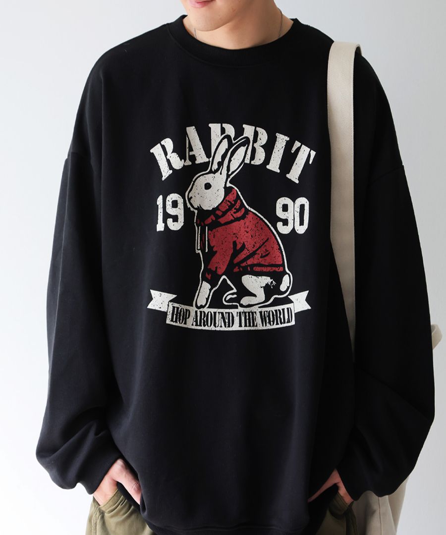 アニマル カレッジロゴ 裏毛トレーナー メンズ 送料無料・メール便不可