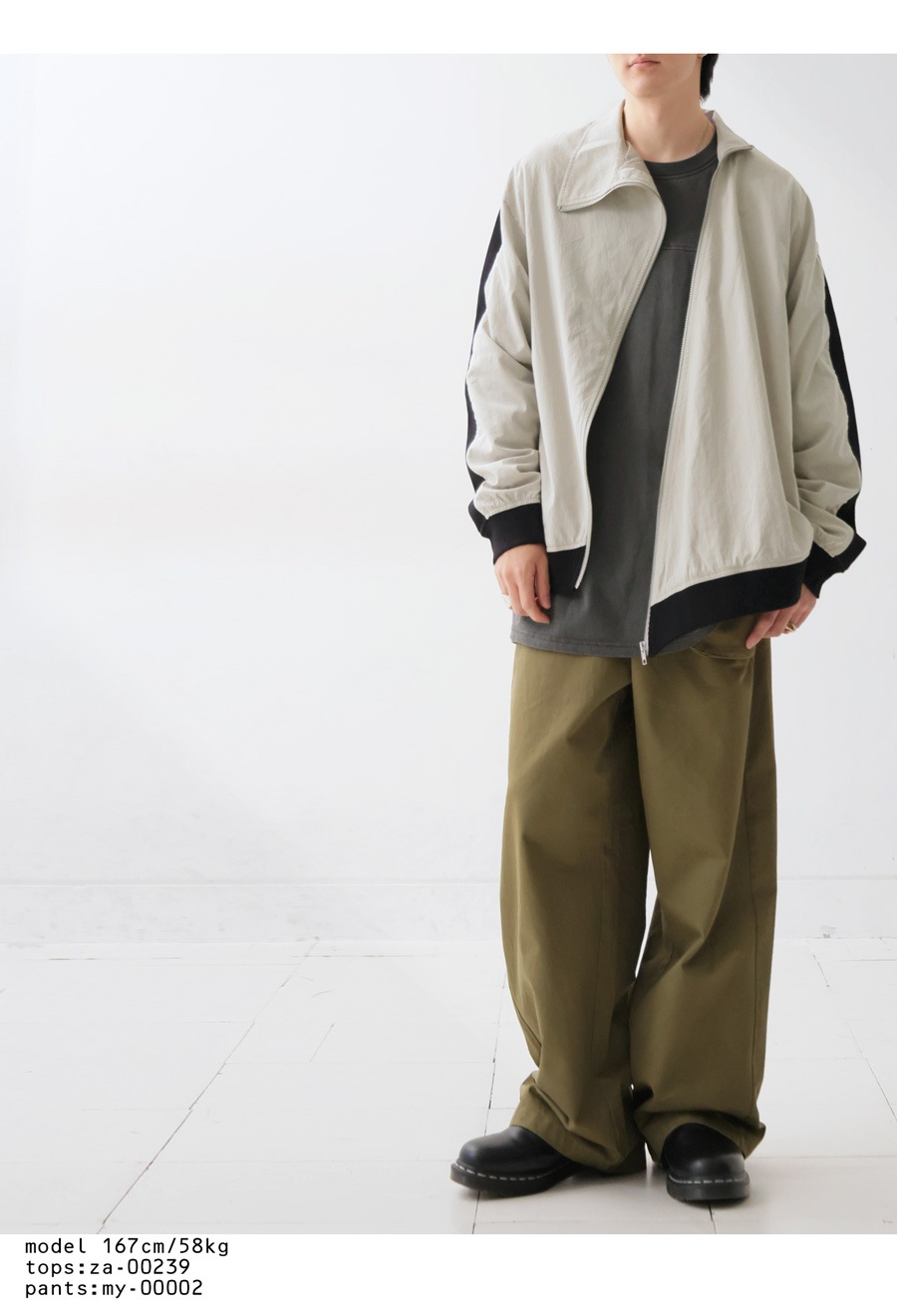 斜めジップ 配色ライン ブルゾン メンズ 羽織り 送料無料・再入荷