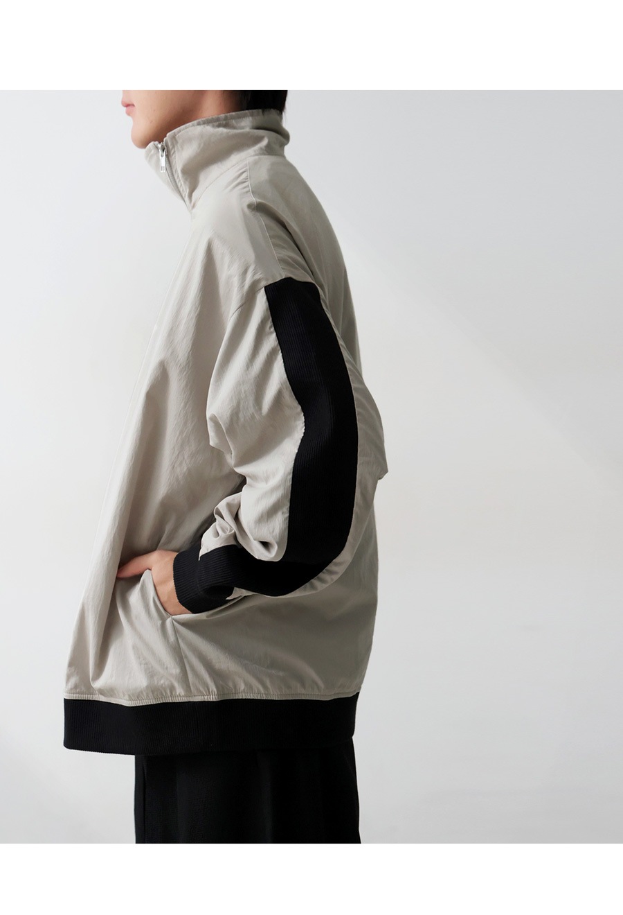 斜めジップ 配色ライン ブルゾン メンズ 羽織り 送料無料・再入荷