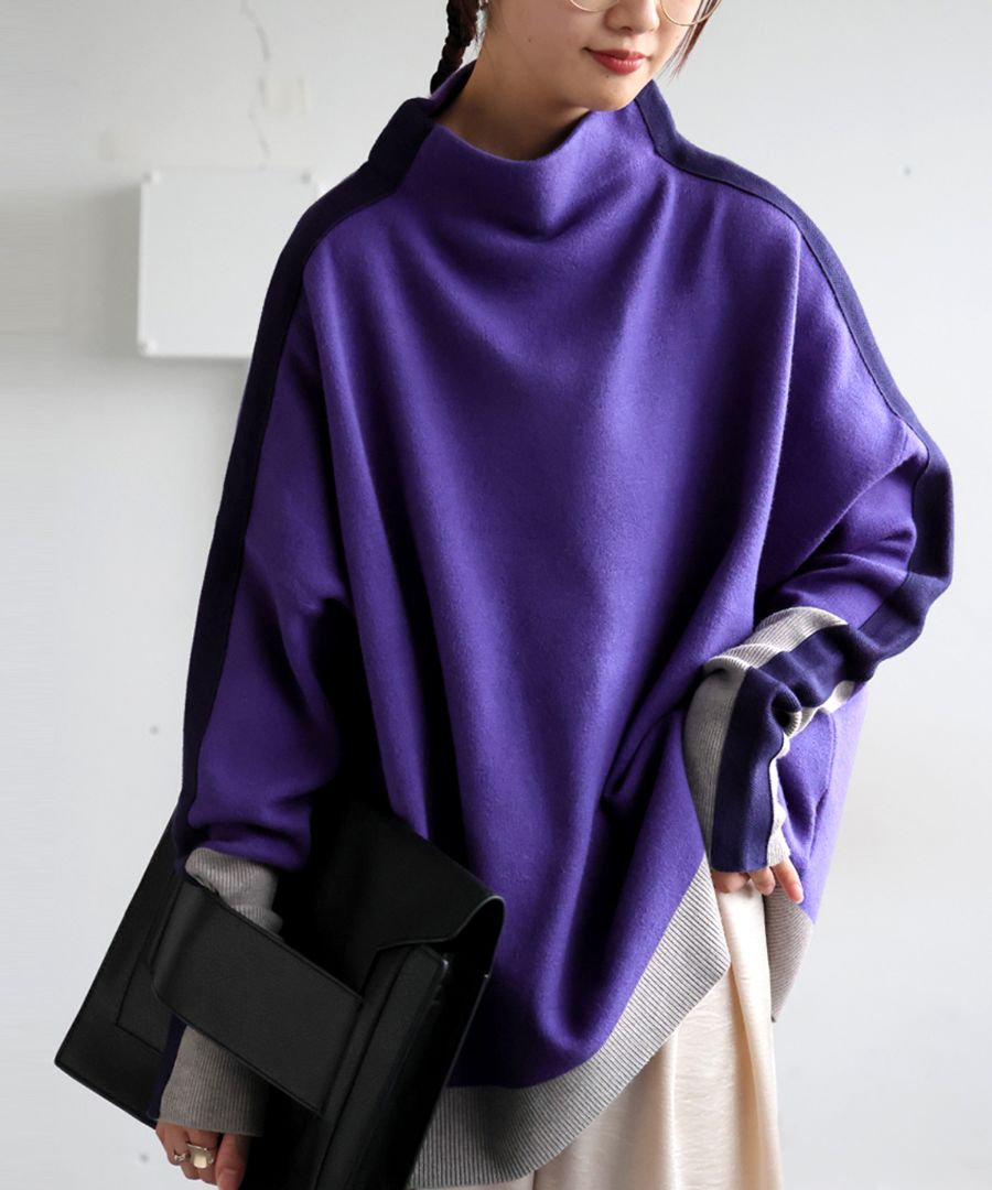 配色ニット ニット レディース トップス 長袖 配色 送料無料・新