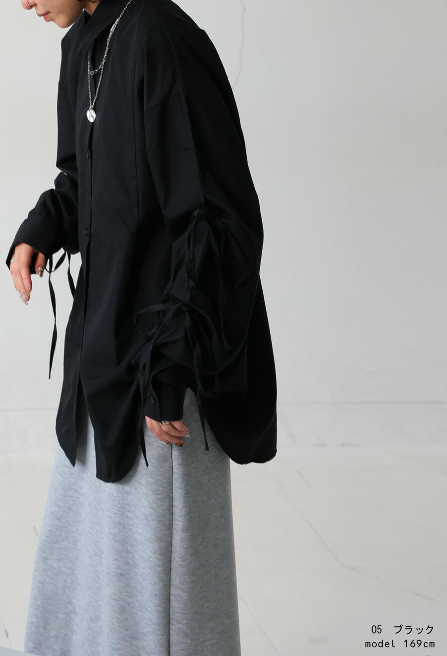 リボンシャツ シャツ レディース トップス 長袖 送料無料・(100)メール