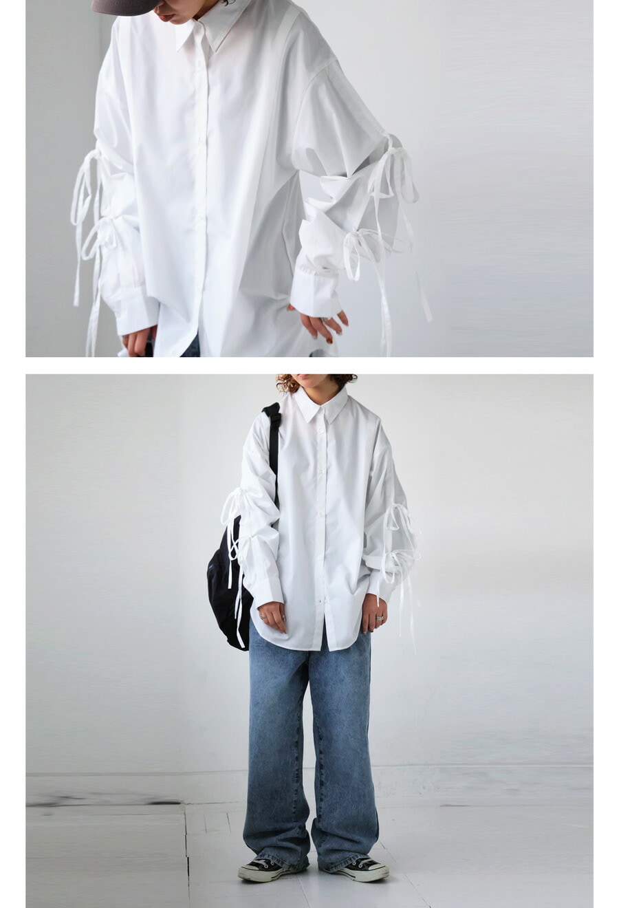 リボンシャツ シャツ レディース トップス 長袖 送料無料・(100)メール