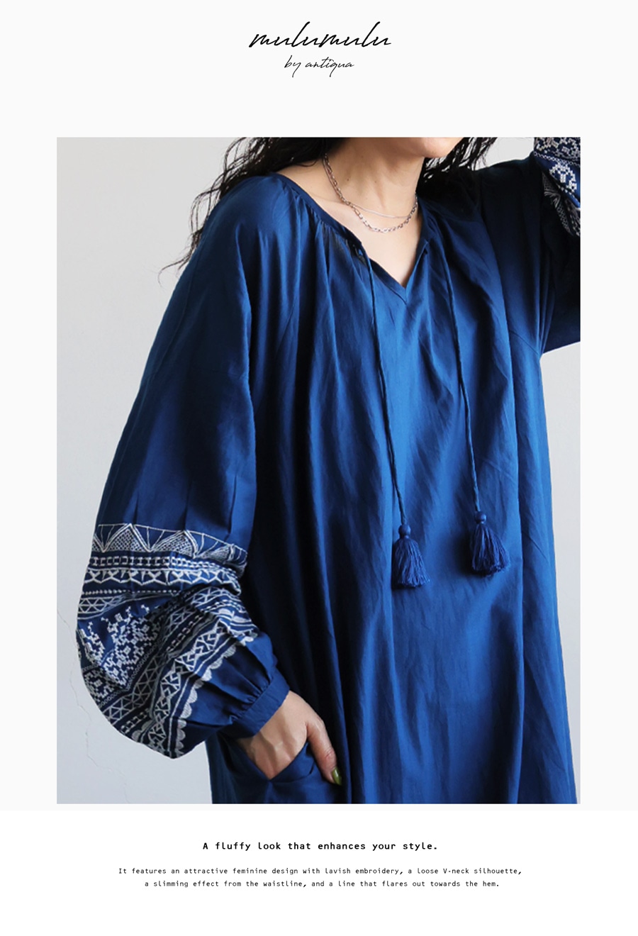 明日までお値下げヌキテパ ロイヤルブルー S 刺繍入りロングワンピース 美品 刺繍ワンピース レディース ワンピース インド綿 送料無料・7月