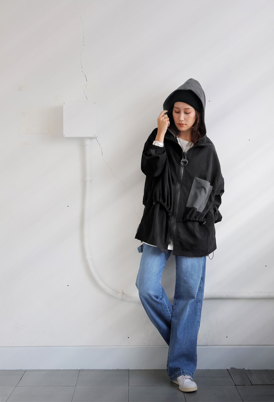 2wayジャケット レディース アウター レイヤード風 送料無料・メール便