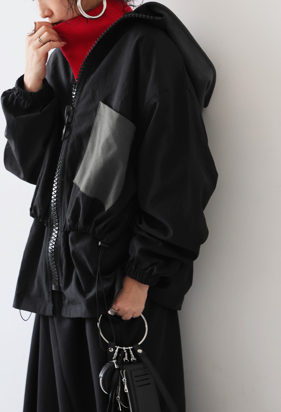 2wayジャケット レディース アウター レイヤード風 送料無料・メール便