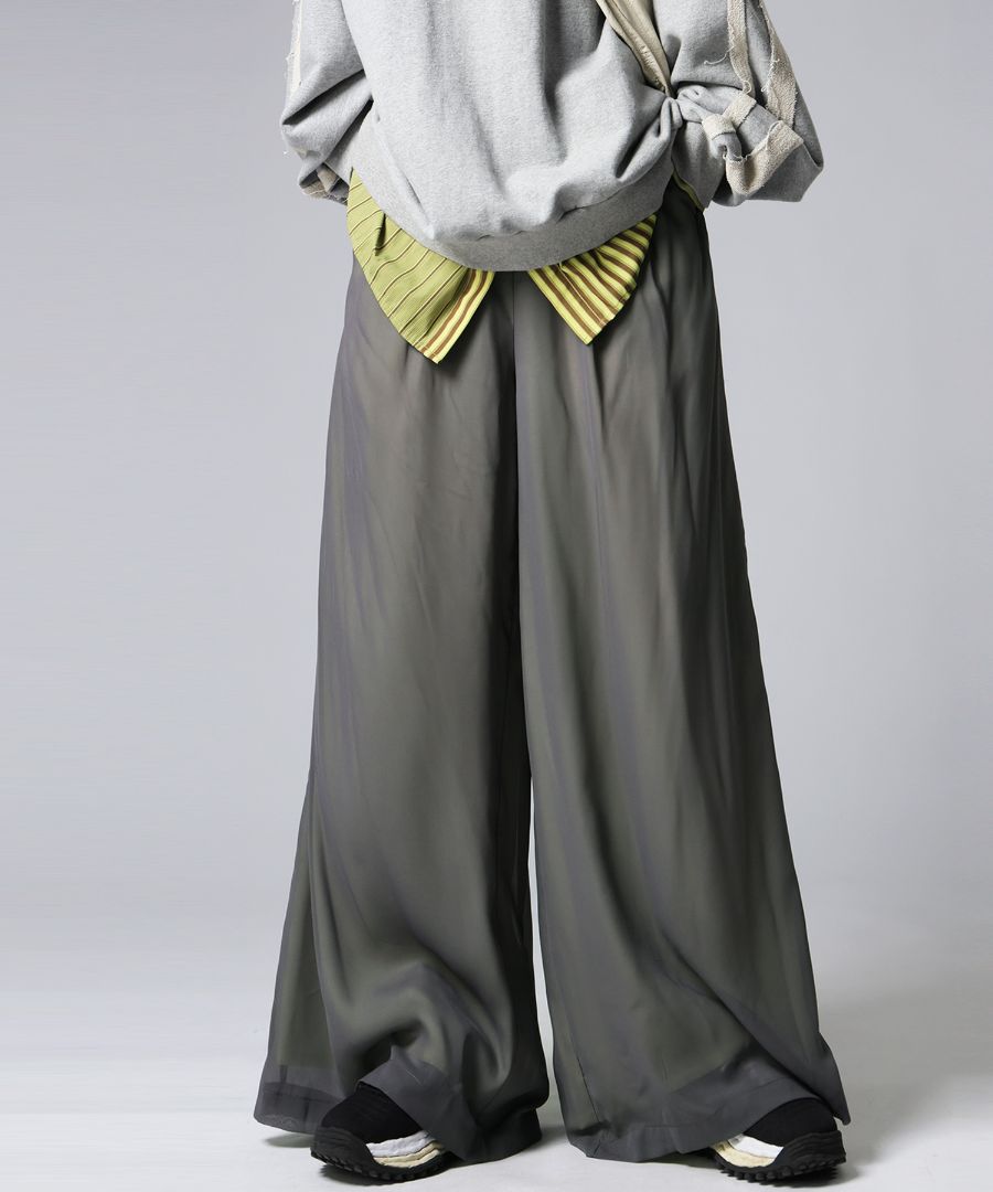 ワイドパンツ レディース ボトムス ツータック 送料無料・(500)メール