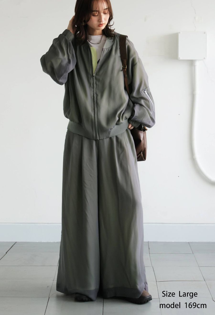 ワイドパンツ レディース ボトムス ツータック 送料無料・(500)メール