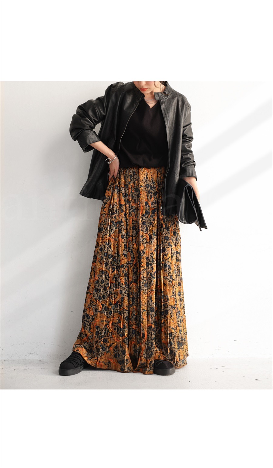 antiqua/pattern torso ボタニカル柄 プリーツスカート 正規 品ファッション - antiqua/pattern torso ボタニカル柄