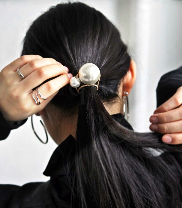 ヘアゴム レディース ヘアアクセ パール モチーフ 大粒・再再販