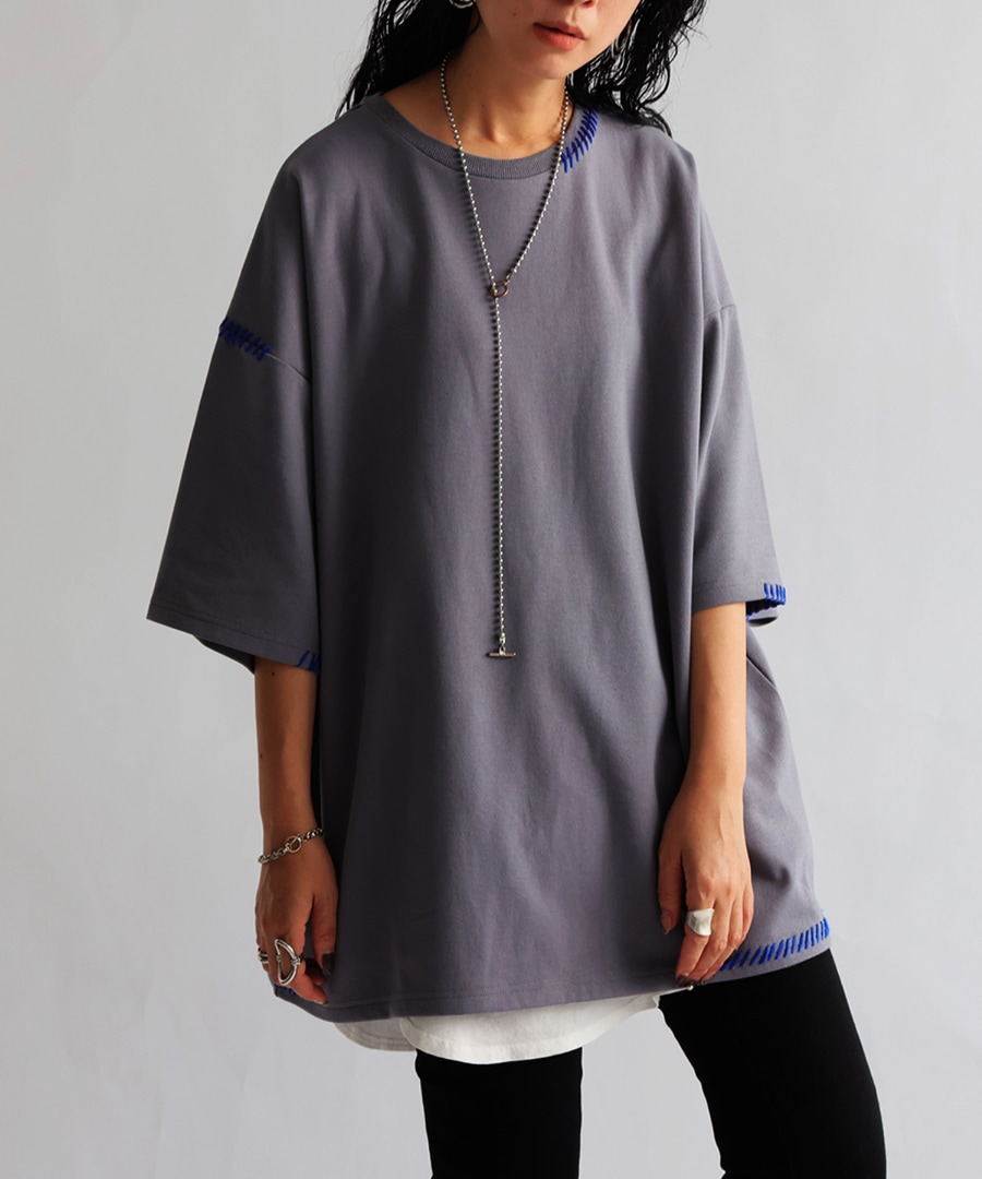 ハンドステッチデザインTシャツ Tシャツ レディース 送料無料・(100