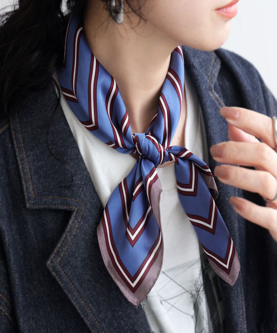 ストライプ柄スカーフ スカーフ ヘアバンド レディース・(10)メール便