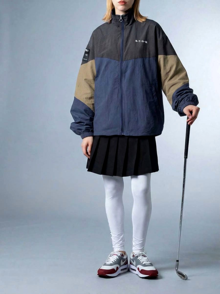 ANTIQUA GOLF×STCH ブルゾン レディース 撥水 長袖 スタンドネック