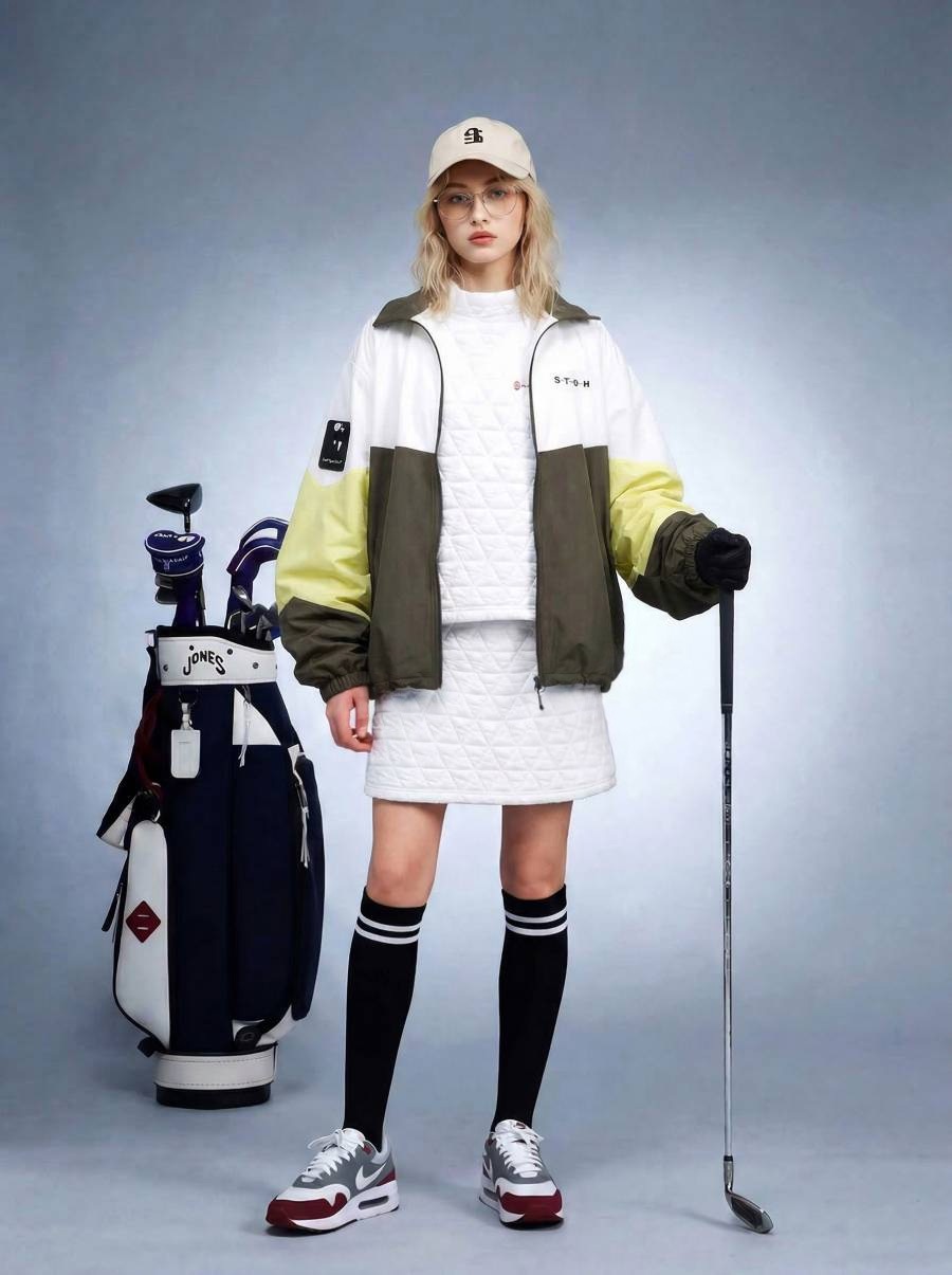 ANTIQUA GOLF×STCH ブルゾン レディース 撥水 長袖 スタンドネック