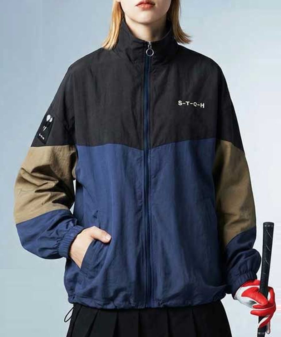 ゴルフレディースジャケット ANTIQUA GOLF×STCH ブルゾン レディース 撥水 長袖 スタンドネック