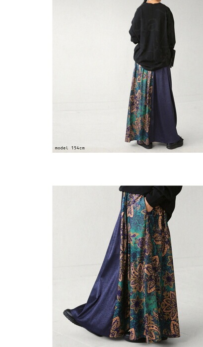 BLAMINK 花柄アシンメトリースカート BLAMINK 花柄アシンメトリースカート