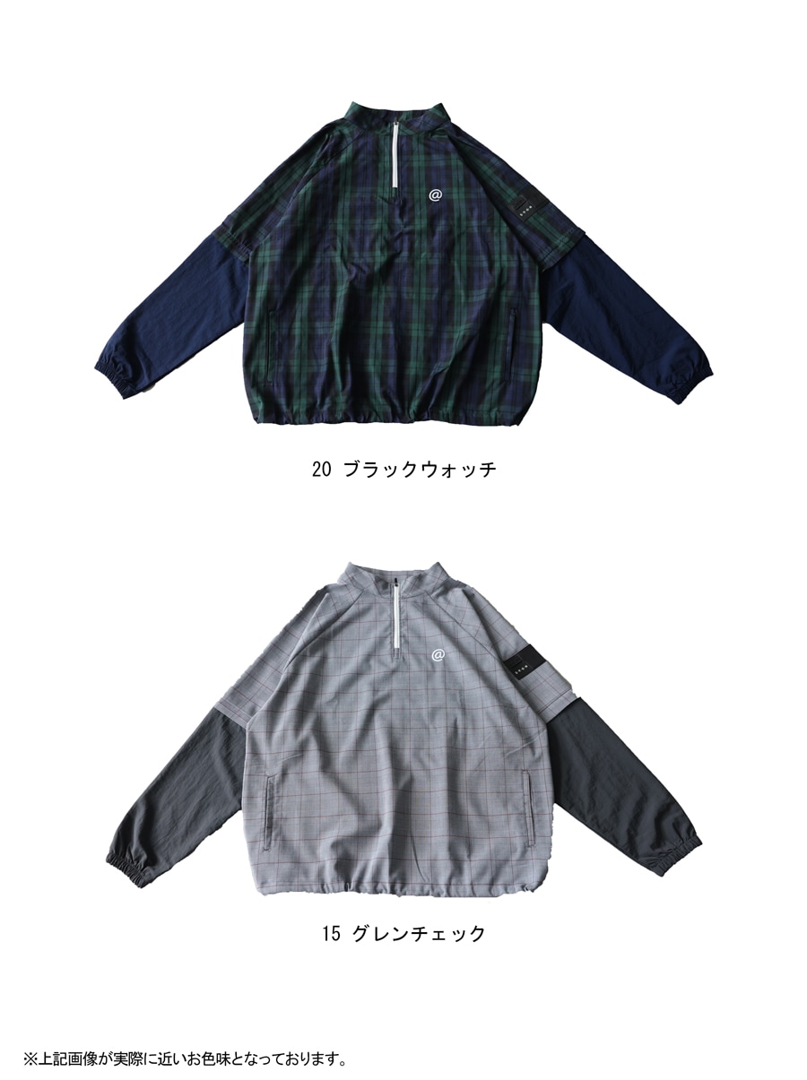 ANTIQUA GOLF×STCH トップス メンズ チェック柄 2WAY ハーフジップ