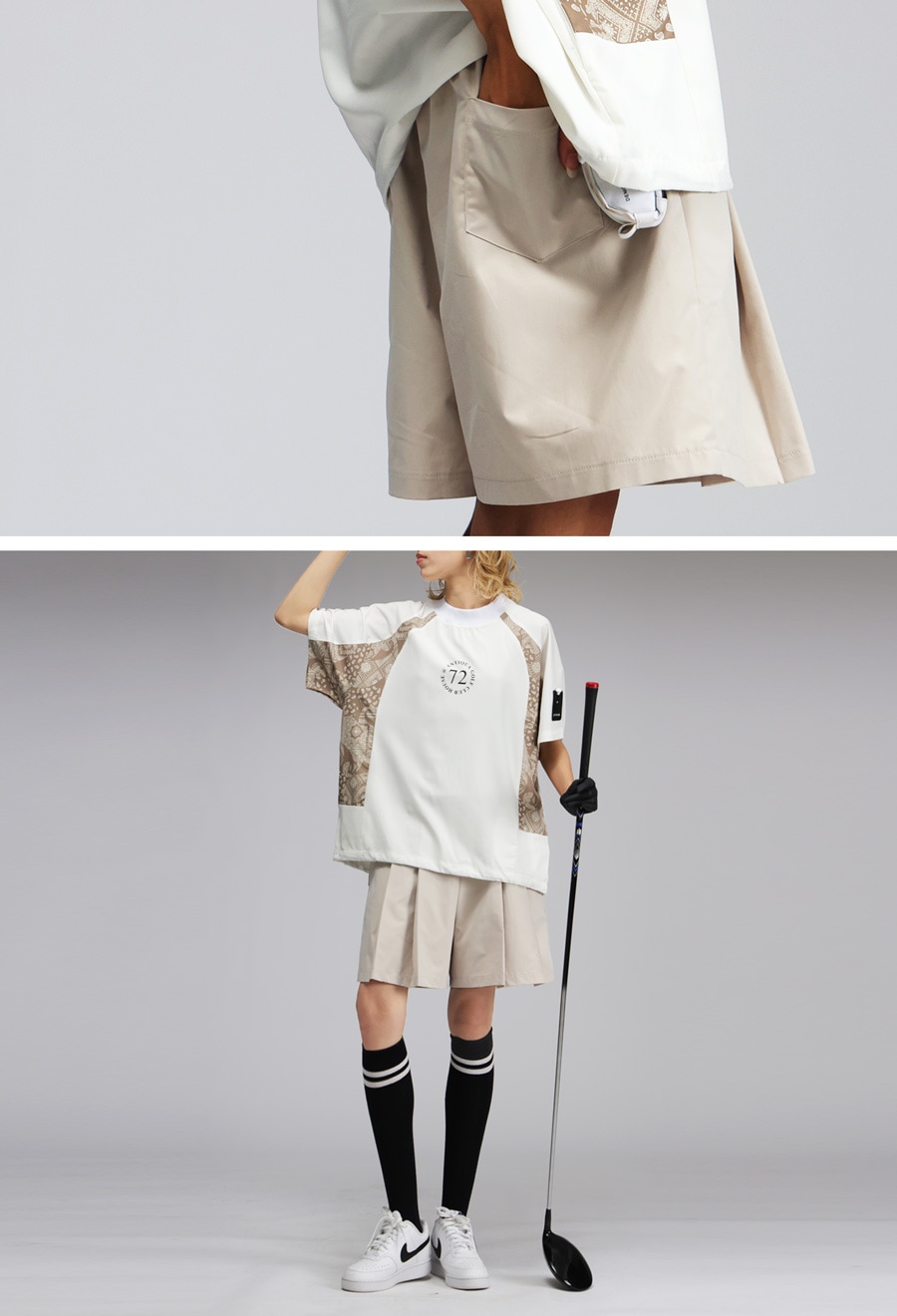【プロフ必読：新品】Golfickers ハーフパンツ khaki （Ｌ） us-10-0071-1.jpg