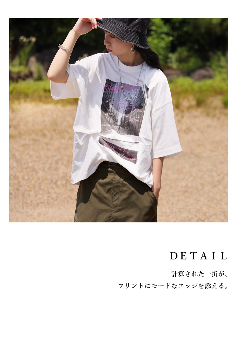 gomme 立体的なタックデザイン 半袖Tシャツ 黒 立体タック デザイン Tシャツ レディース 半袖 プリント・7月13