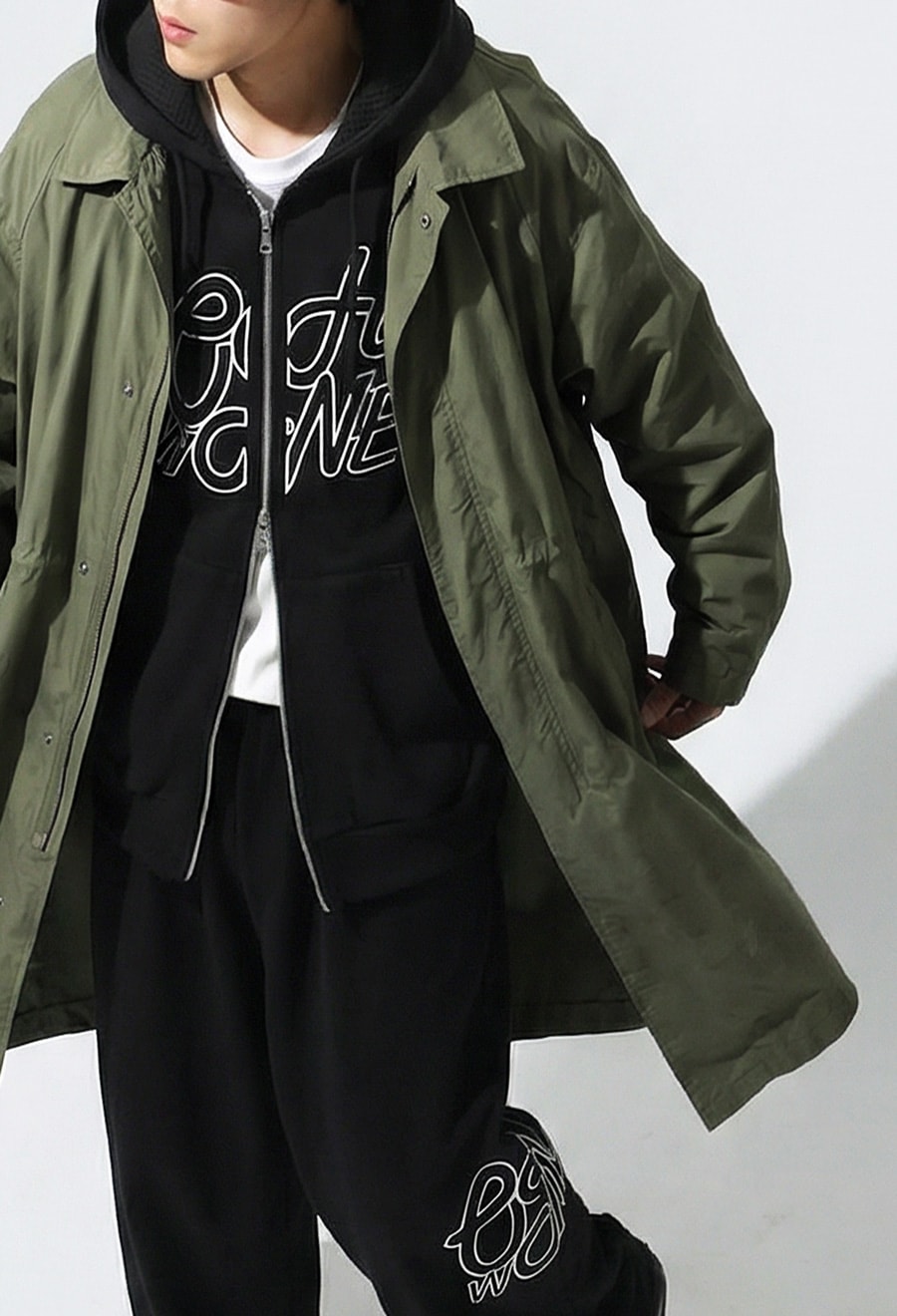 ダブルフェイス パーカー メンズ ジップアップ 送料無料・メール便不可