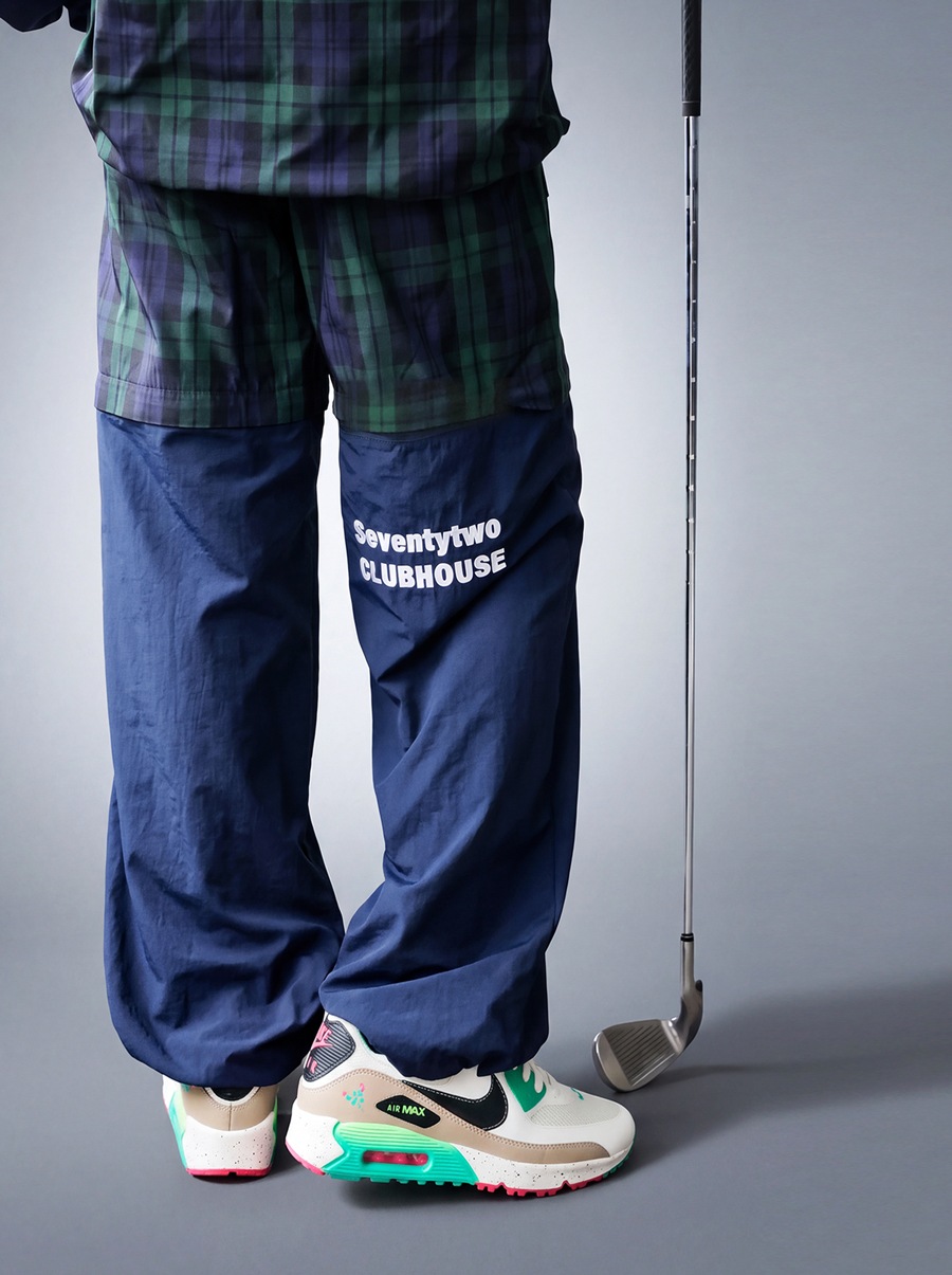 ANTIQUA GOLF×STCH パンツ レディース チェック柄 2WAY ロングパンツ