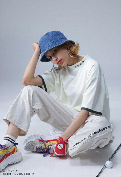【STCH】2wayシルエットパンツ antiqua サイズL ホワイト antiqua 【STCH】2wayシルエットパンツ