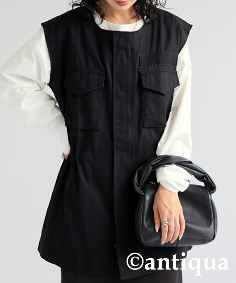 ミリタリーベスト ベスト レディース トップス 綿100 送料無料