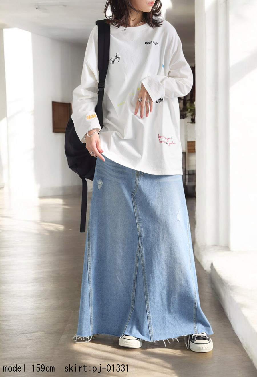 ANICA アニーカ　刺繍ロングTシャツ 刺繍ロングTシャツ | レディースファッション通販 – ANIECA