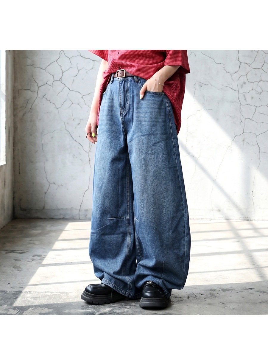 ワイドの、その先へ。デニム レディース パンツ ロング カーブデニム