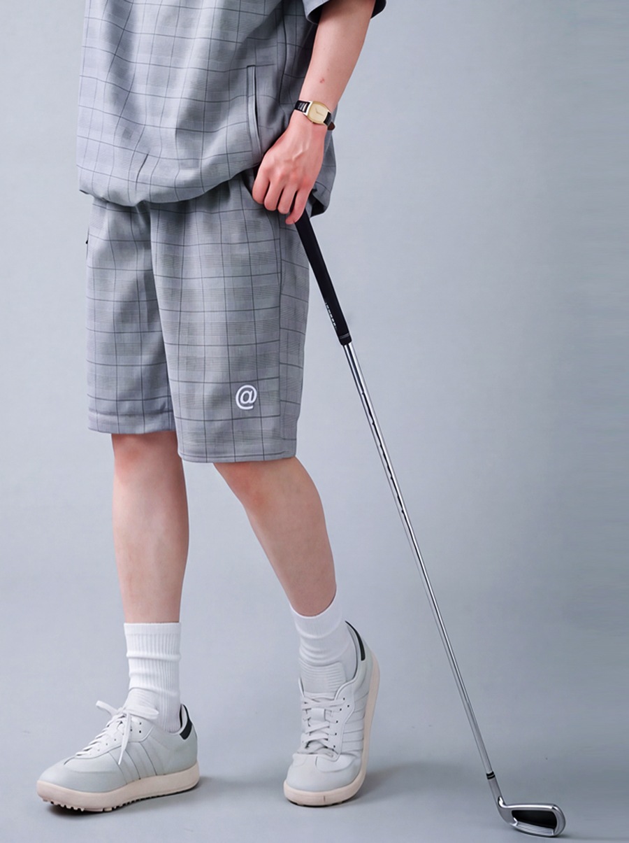 ANTIQUA GOLF×STCH パンツ メンズ チェック柄 2WAY ロングパンツ