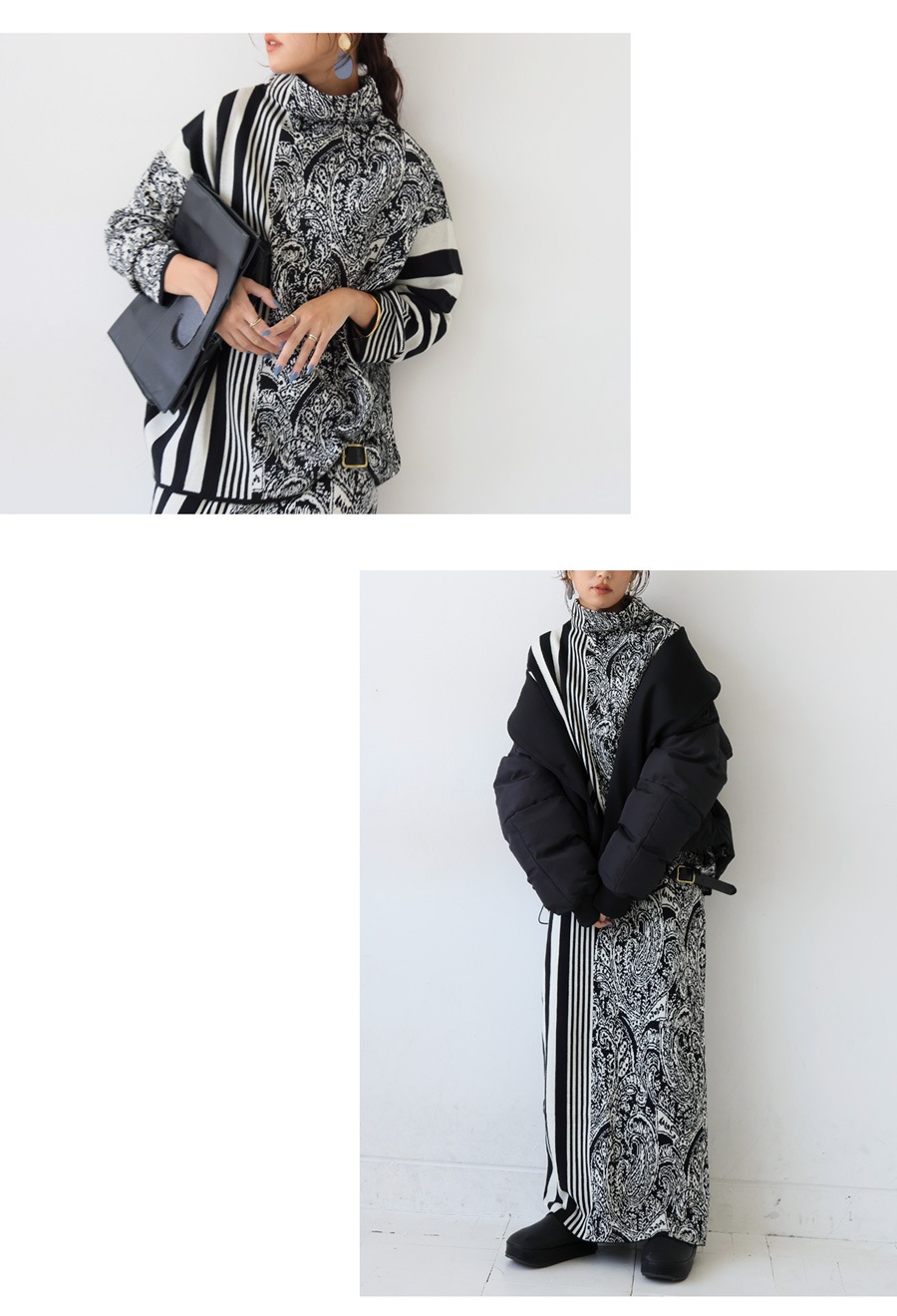 新品　SPORTMAX 貝殻柄 長袖トップス Sawa a la mode レディース トップス ニット セーター ゼブラ柄