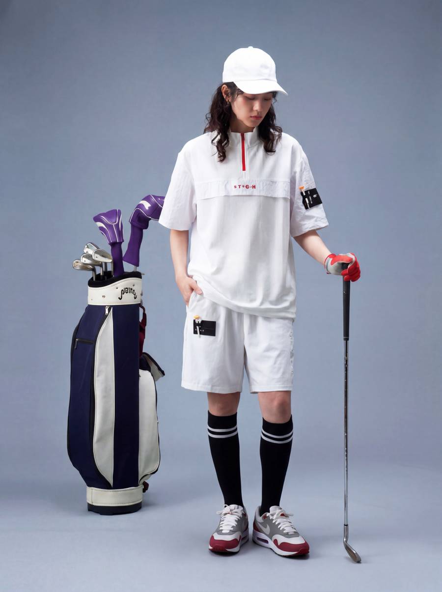 ANTIQUA GOLF×STCH プルオーバー レディース 送料無料 ・(100)メール便