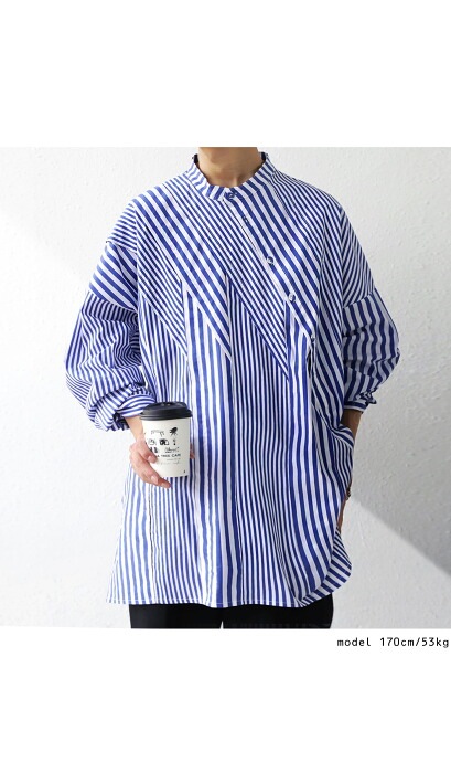 専用⭐︎キュール　ストライプシャツ プルオーバー 楽天市場】ストライプ柄 切替えプルオーバー シャツ メンズ 送料