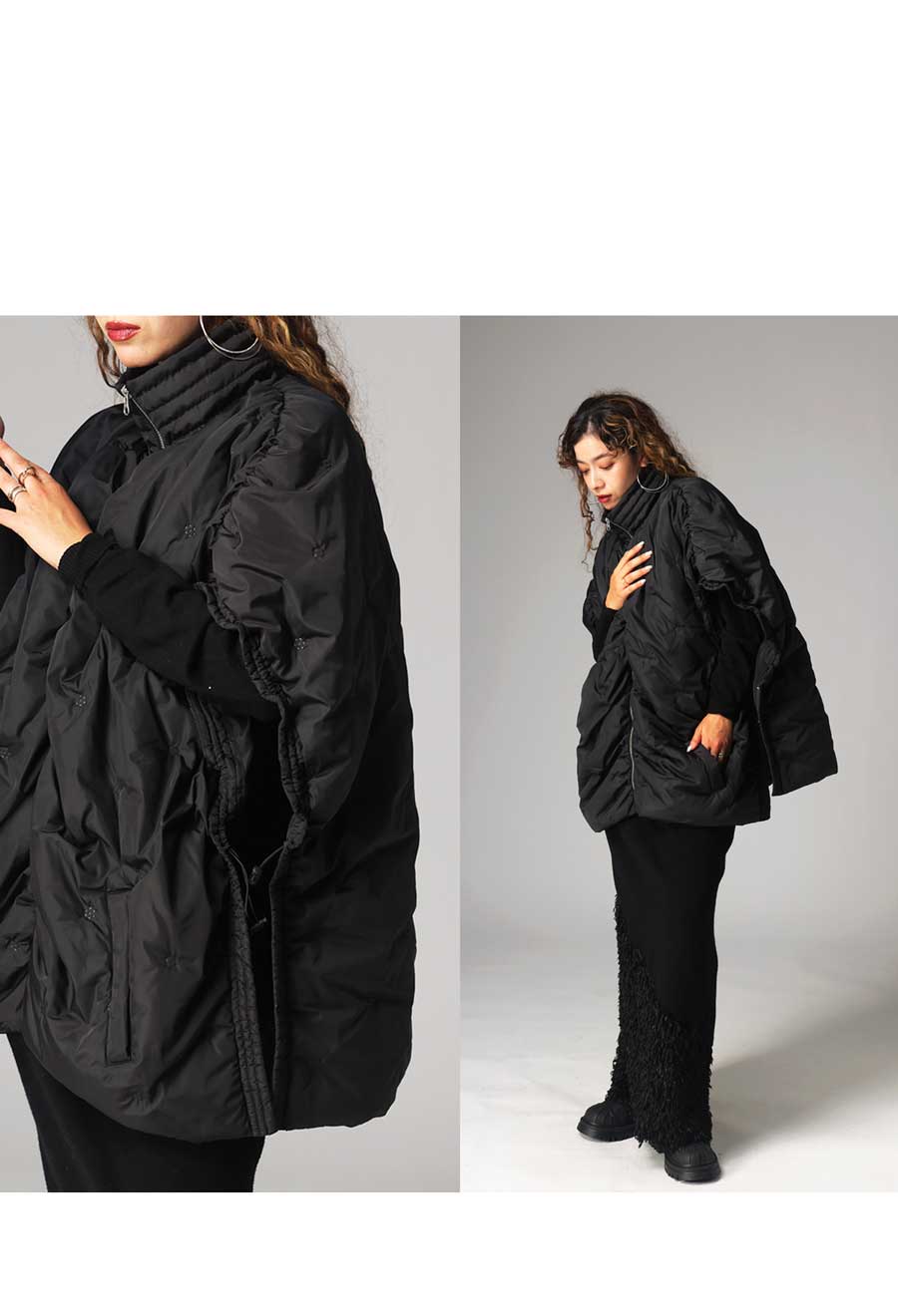 【美品】antiqua 変形ビッグベスト 変形ビッグベスト レディース 中綿 ピンソニック 送料無料・再入荷