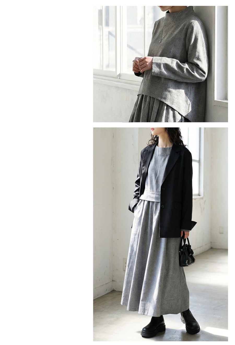 ロングワンピース レディース 長袖 ウエスト切替 送料無料・メール便