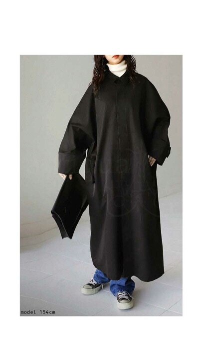 完売品 Leilianドルマンスリーブロングコート 13+ ネイビー 定価13万 ドルマンコート コート レディース アウター ロング 送料無料・メール