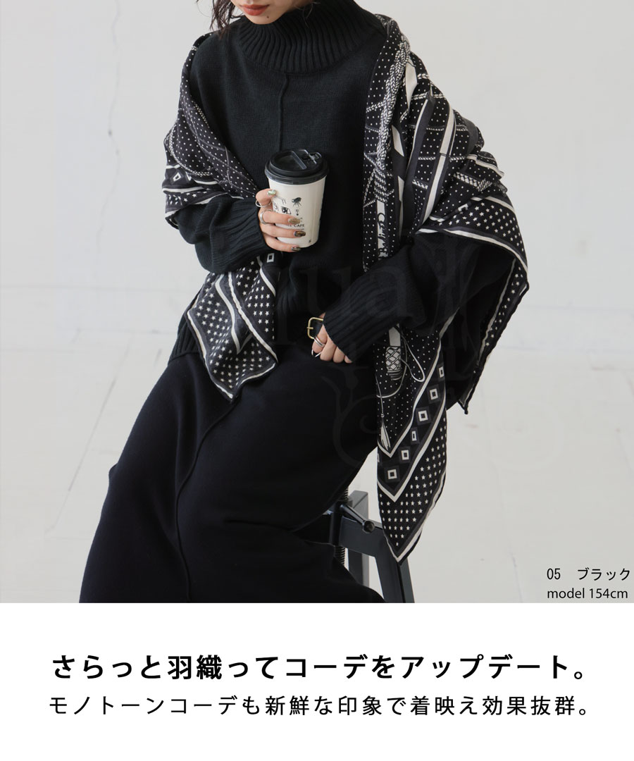 Instyle Japan シルク100% 正方形 スカーフ 90x90 シルク シルク