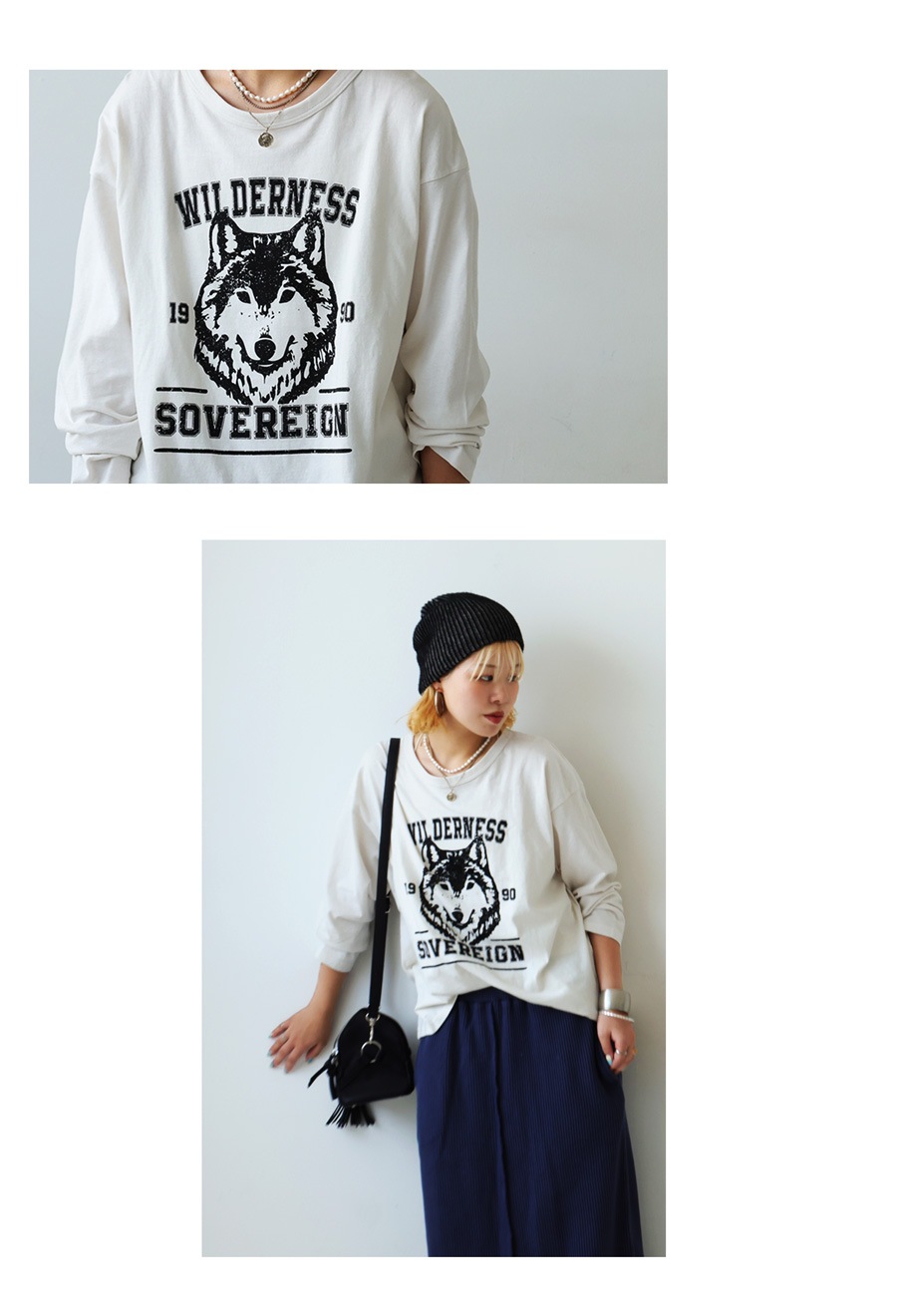 アニマル カレッジロゴ ロンT レディース トップス 長袖・(100 アニマル カレッジロゴ ロンT レディース トップス 長袖・(100