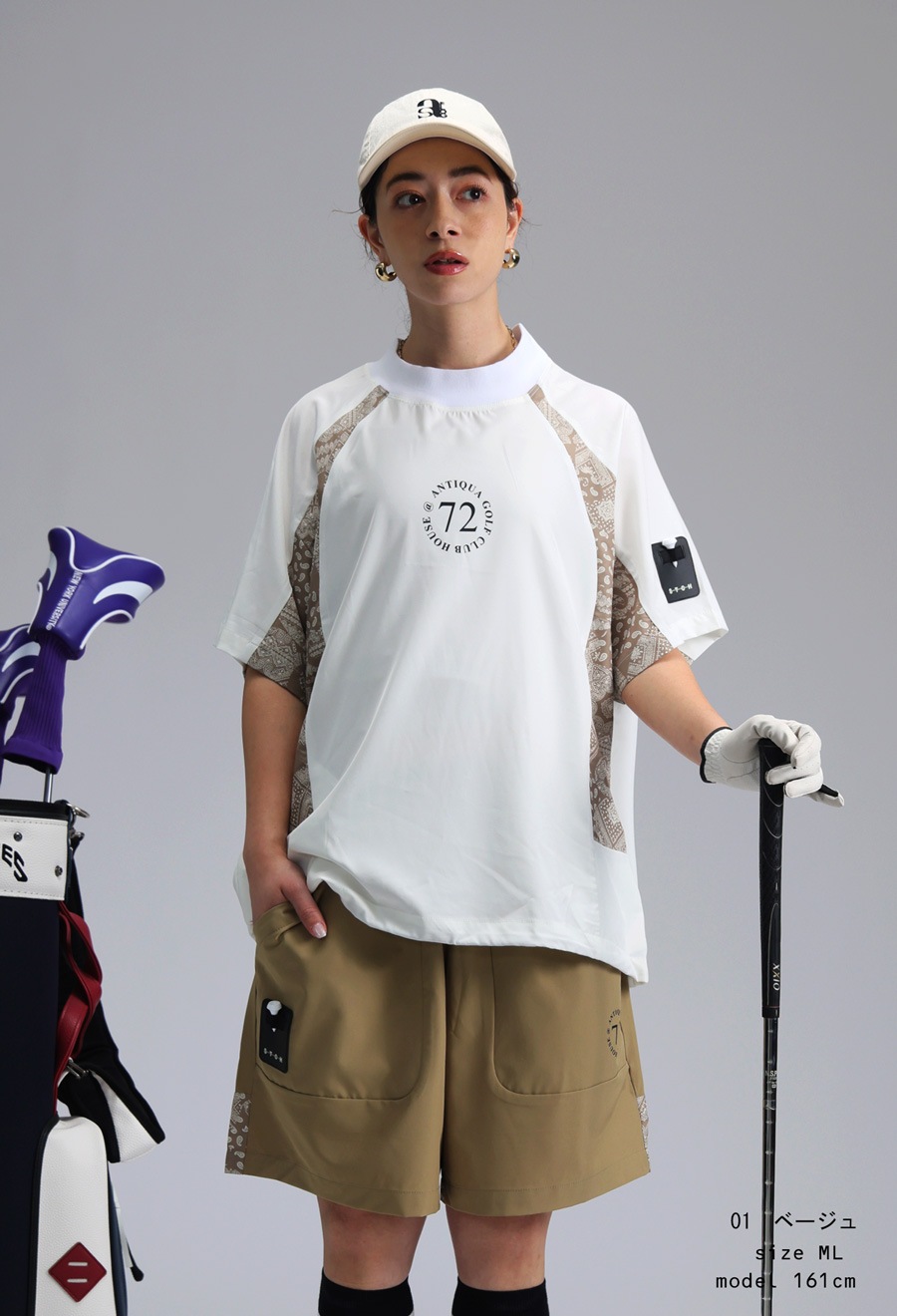 1PIUTUGUALES GOLF レディースS ANTIQUA GOLF×STCH パンツ レディース 送料無料・(100)メール便