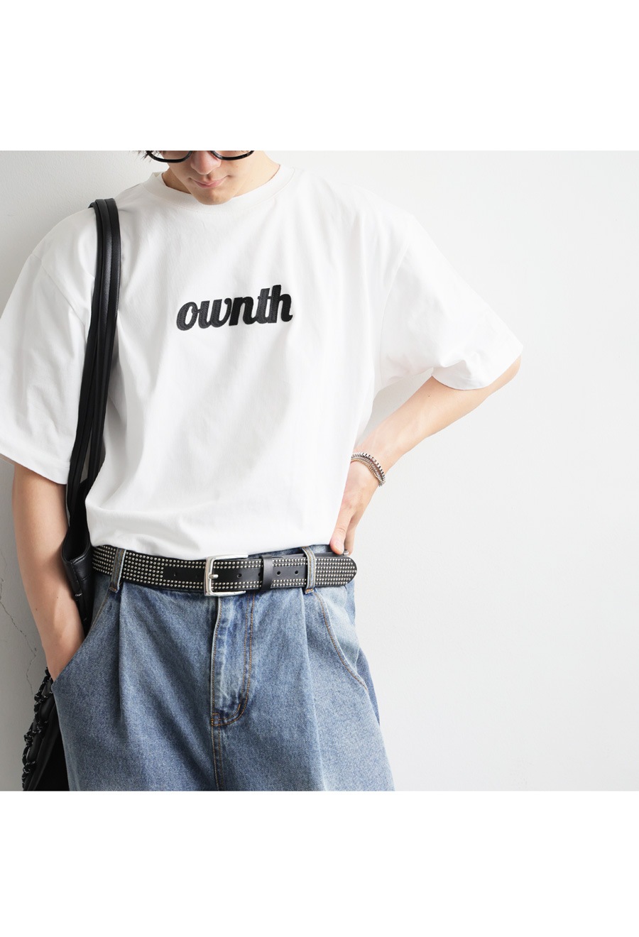 本革 スタッズベルト メンズ 幅広デザイン 黒 送料無料・メール便不可