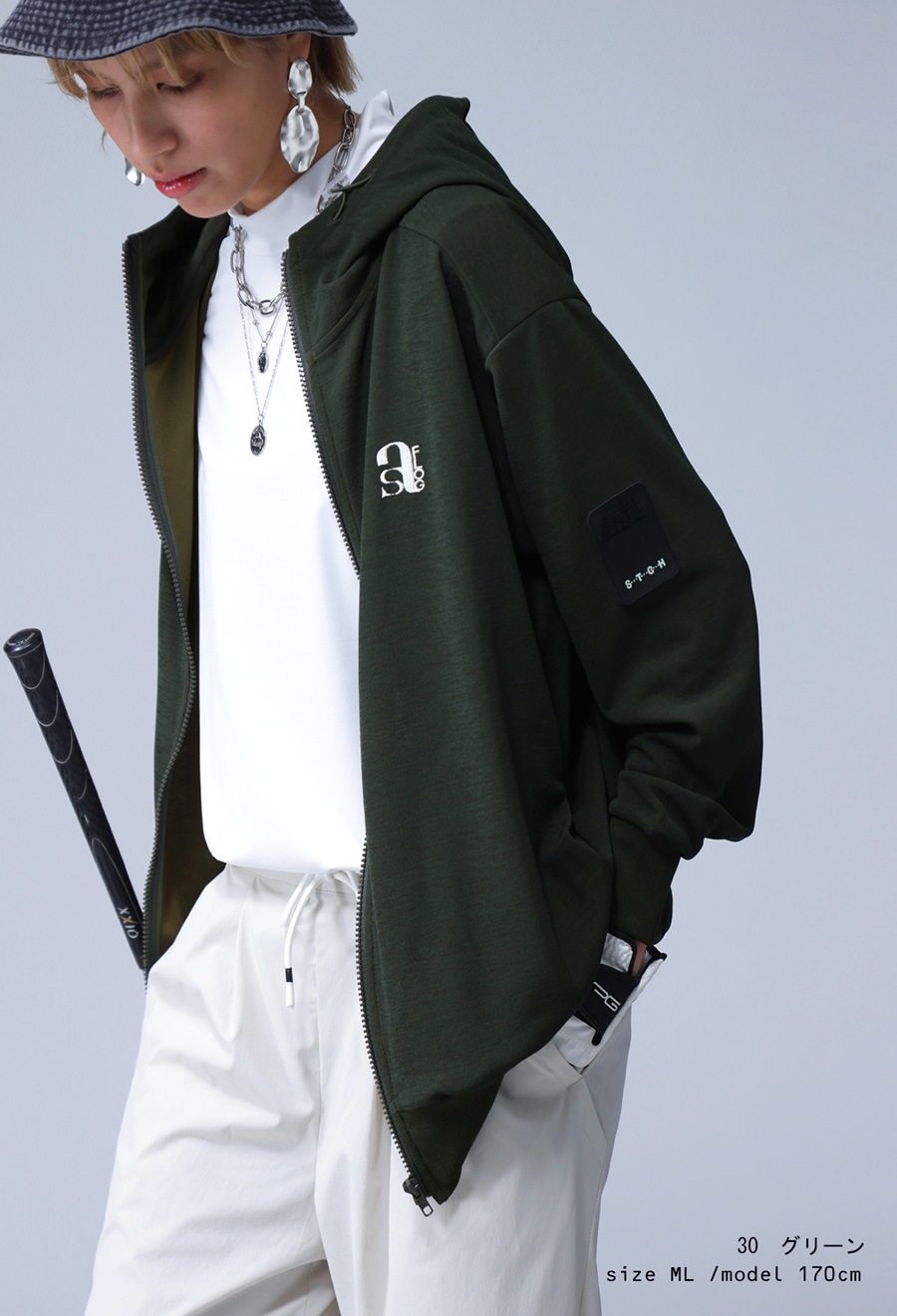 ANTIQUA GOLF×STCH フーディ レディース 送料無料・メール便不可