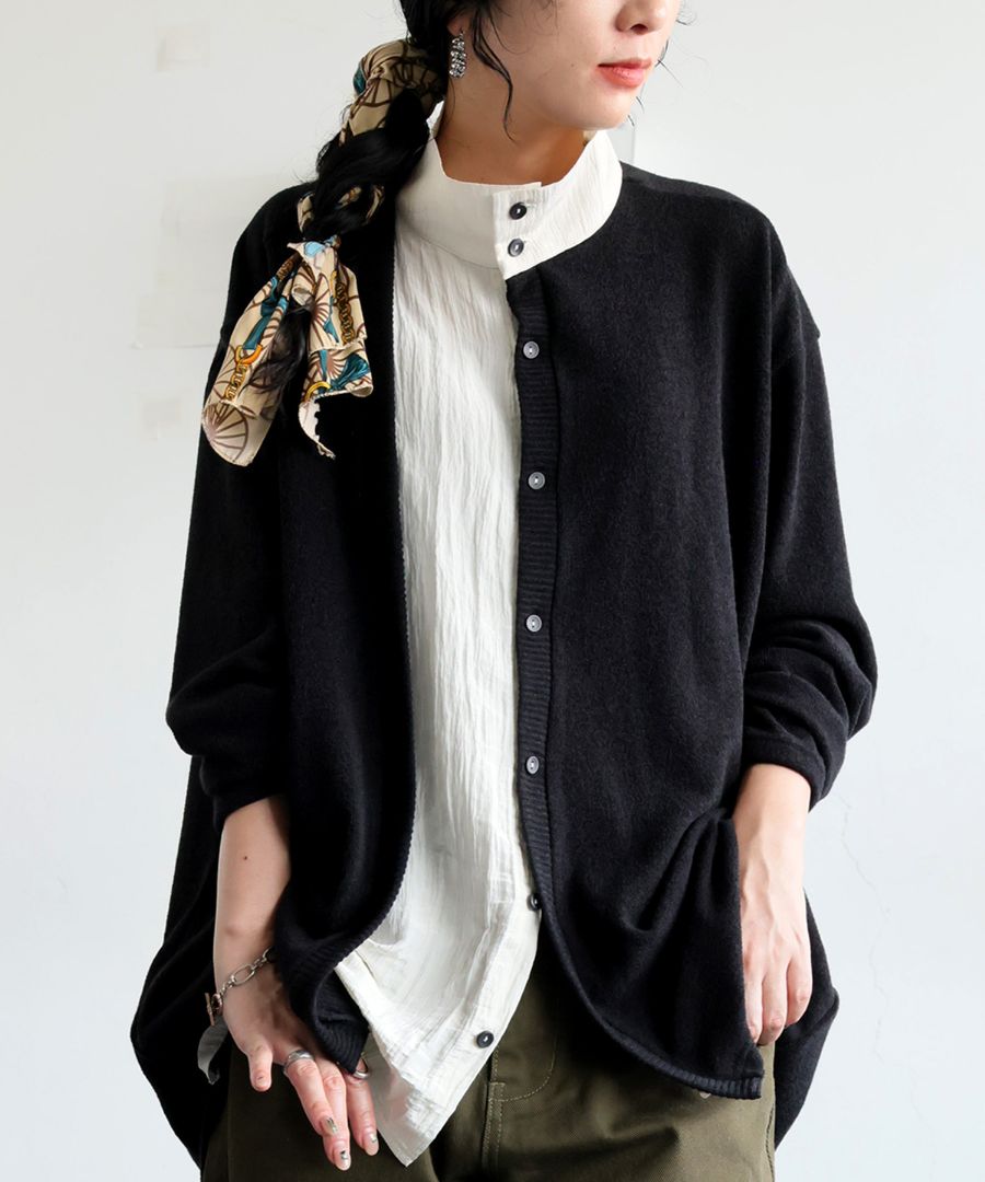 レイヤード風カーディガン レディース 長袖 シャツ 送料無料・再入荷