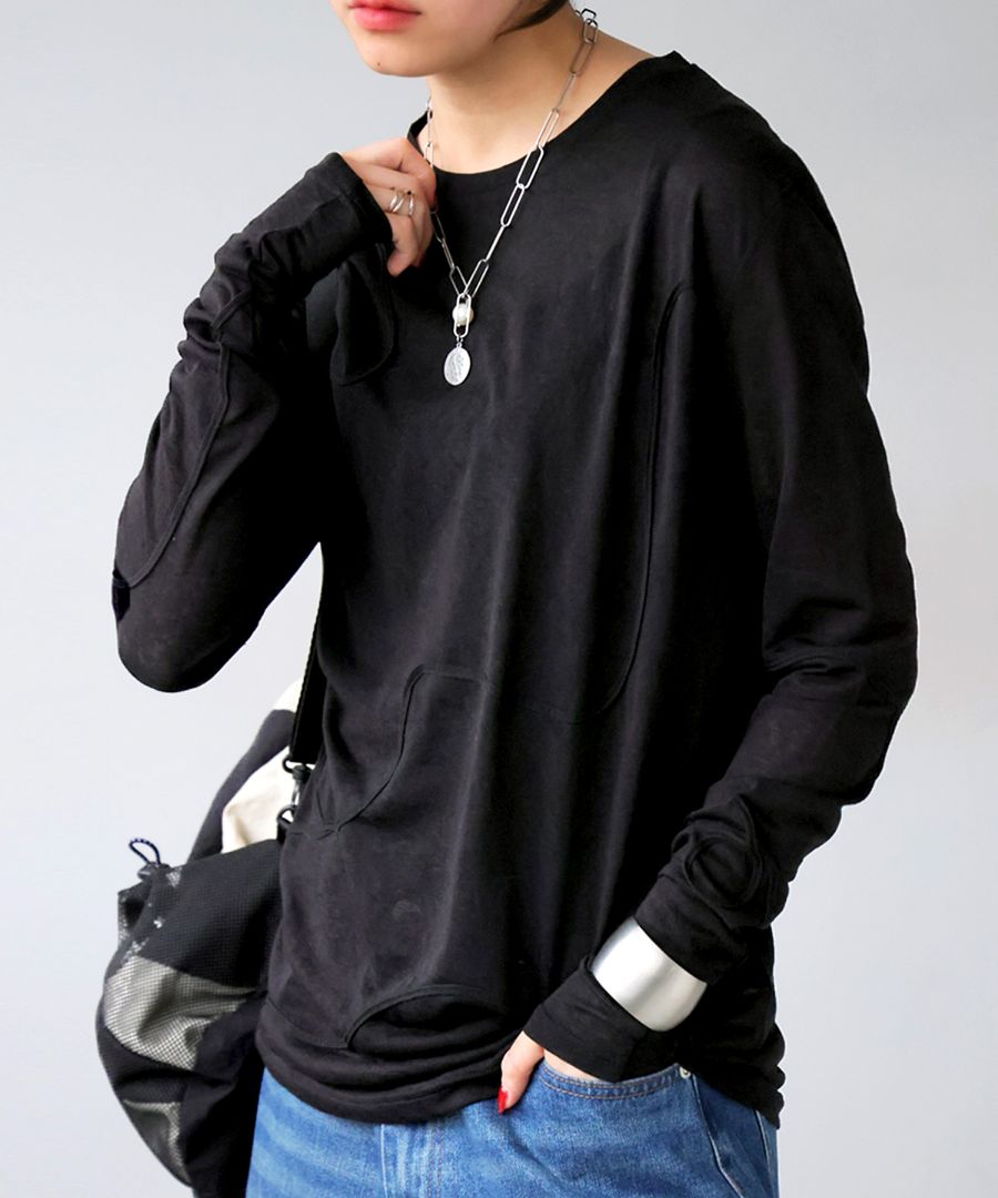 シアーロンT レディース 長袖 カットソー トップス 送料無料・(80