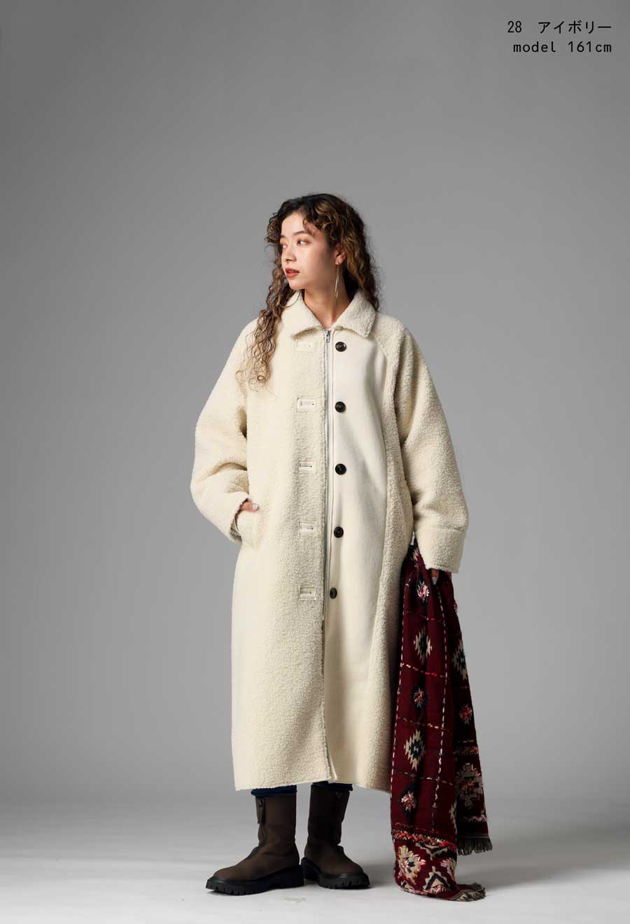 ロングコート レディース ボア ムートン コート 送料無料