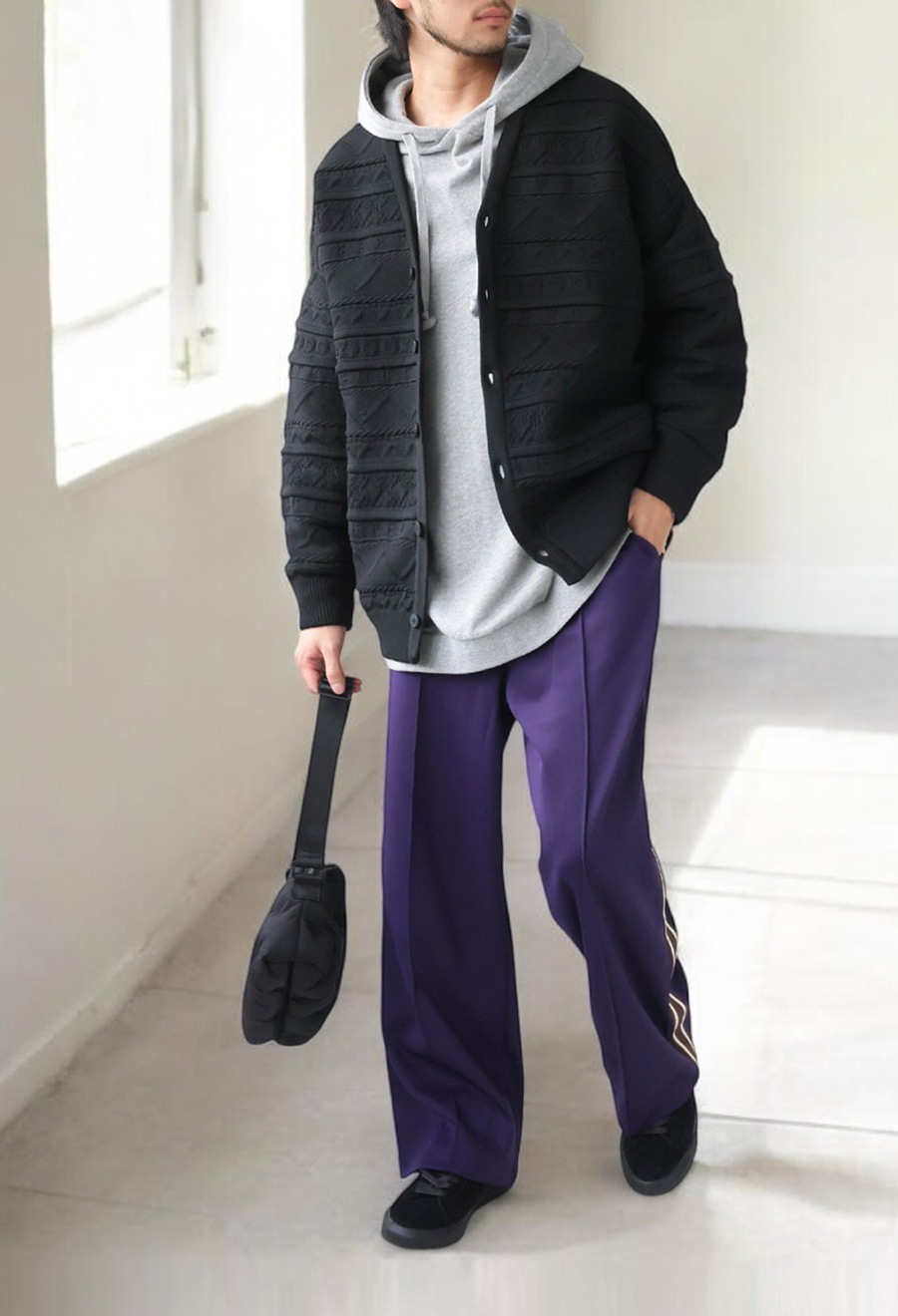 HEART LAME KNIT CARDIGAN TOP