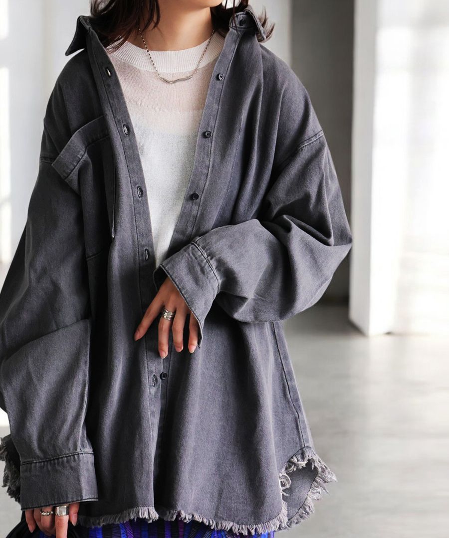 ヴィンテージ加工 デニムシャツ レディース トップス 送料無料・メール