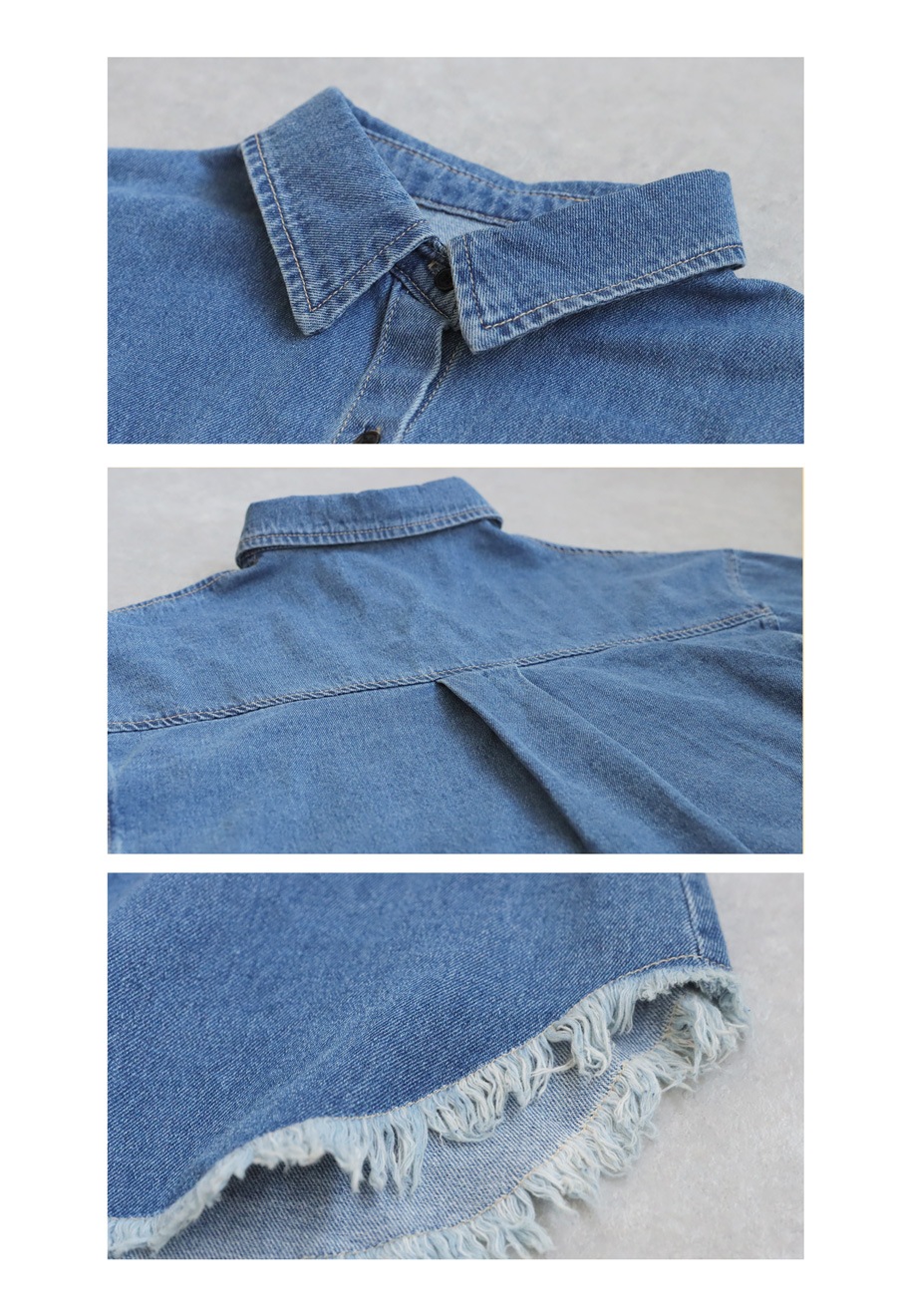 ヴィンテージ加工 デニムシャツ レディース トップス 送料無料・メール