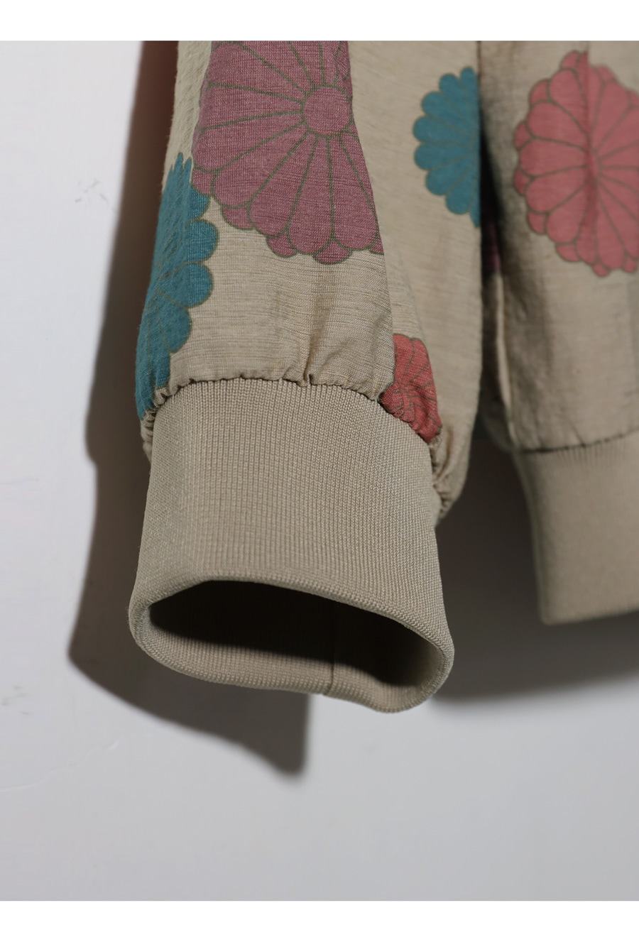 菊文様 ブルゾン メンズ 長袖 ジップアップ 送料無料・メール便不可