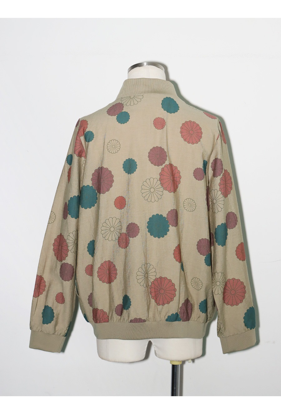 菊文様 ブルゾン メンズ 長袖 ジップアップ 送料無料・メール便不可